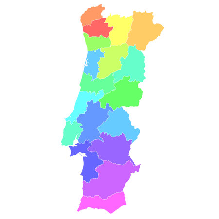 Portugal map colorful country iconのイラスト素材