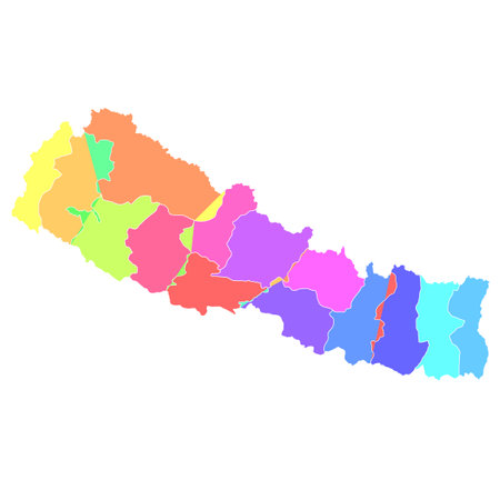 Nepal map colorful country iconのイラスト素材