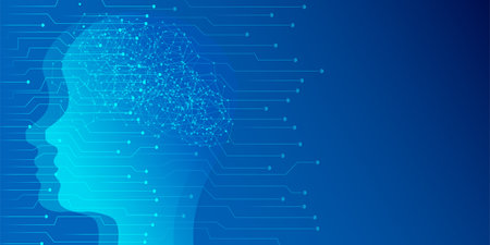 AI brain technology science backgroundのイラスト素材