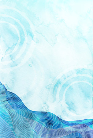 Japanese Pattern Summer Ripples Backgroundのイラスト素材