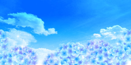 hydrangea flower rainy season backgroundのイラスト素材