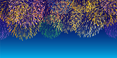 fireworks summer light sky backgroundのイラスト素材