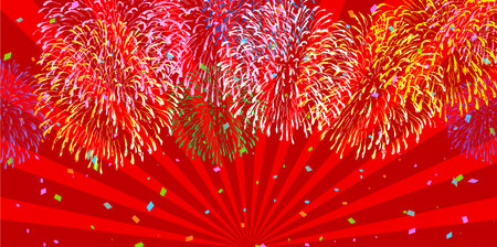 fireworks summer light sky backgroundのイラスト素材