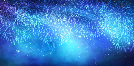 Fireworks Tanabata Milky Way Summer Backgroundのイラスト素材