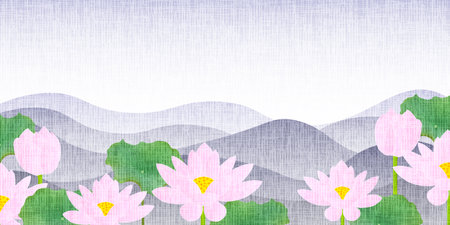 Mourning Lotus Buddha Japanese Pattern Backgroundのイラスト素材