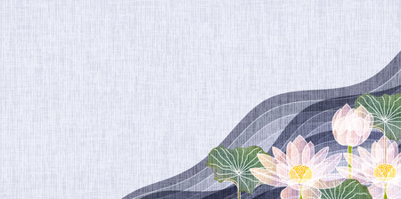 Mourning Lotus Buddha Japanese Pattern Backgroundのイラスト素材