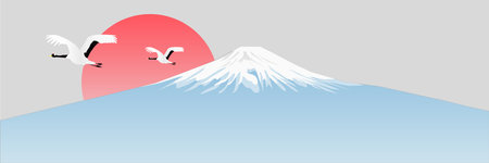 Fuji Japan World Heritage Sceneryのイラスト素材