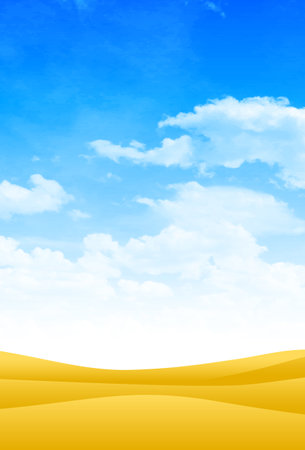 Autumn Sky Meadow Landscape Backgroundのイラスト素材