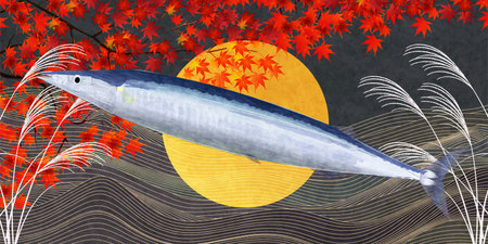 Autumn Taste Autumn Leaves Backgroundのイラスト素材