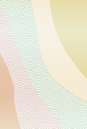 Japanese Pattern Nengajo Colorful Backgroundのイラスト素材