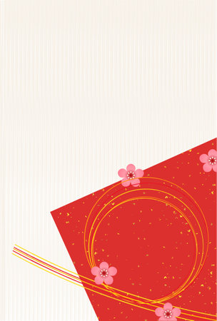 Ume Nengajo Japanese Pattern Flower Backgroundのイラスト素材