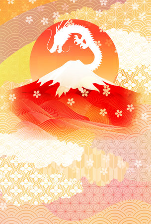 dragon New Year's card Chinese zodiac Backgroundのイラスト素材