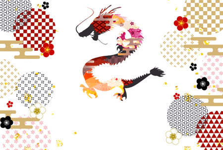 dragon New Year's card Chinese zodiac Backgroundのイラスト素材