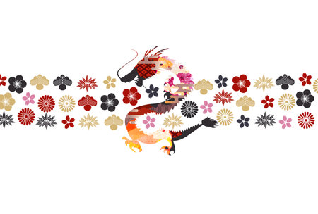 dragon New Year's card Chinese zodiac Backgroundのイラスト素材