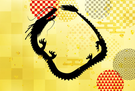 dragon New Year's card Chinese zodiac Backgroundのイラスト素材