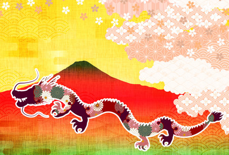dragon New Year's card Chinese zodiac Backgroundのイラスト素材