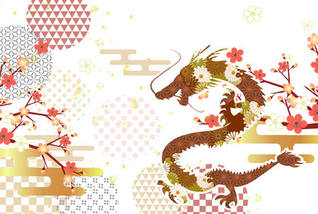 dragon New Year's card Chinese zodiac Backgroundのイラスト素材