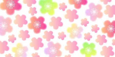 Ume Japanese Pattern Nengajo Backgroundのイラスト素材