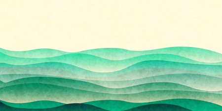 fresh green Japanese paper watercolor backgroundのイラスト素材