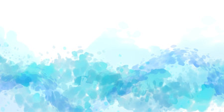Blue Japanese Pattern Watercolor Backgroundのイラスト素材