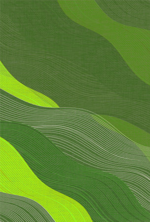 Green Japanese Pattern Wave Backgroundのイラスト素材