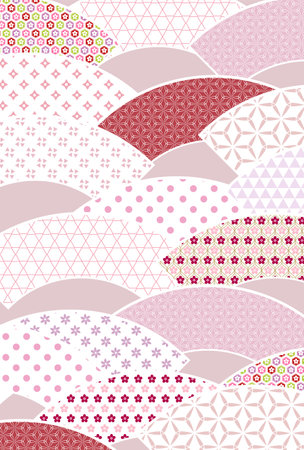 Japanese-Style Fan Spring Japanese Pattern Backgroundのイラスト素材