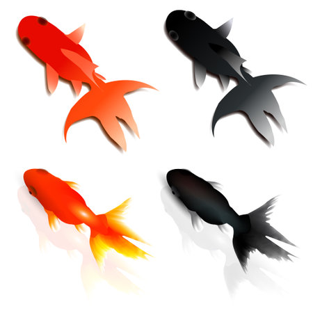 goldfish fish summer festival iconのイラスト素材