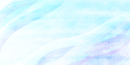 Nami Blue Japanese Pattern Curved Backgroundのイラスト素材