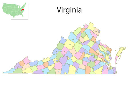 Virginia America Map Colorful Iconsのイラスト素材
