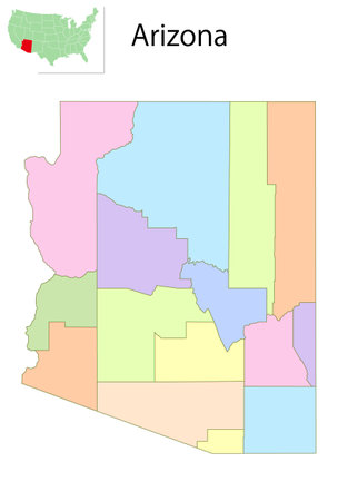 Arizona USA Map Colorful Iconsのイラスト素材