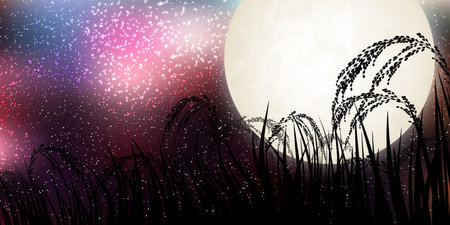 Otsukimi Fifteen Nights Autumn Backgroundのイラスト素材