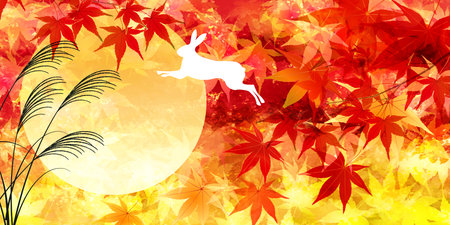 Otsukimi Fifteen Nights Autumn Backgroundのイラスト素材