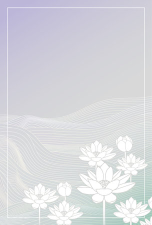 Mourning Japanese Pattern Lotus Postcard Backgroundのイラスト素材