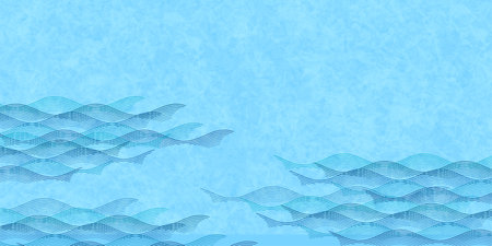 Nami Blue Japanese Pattern Curved Backgroundのイラスト素材