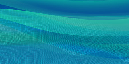 wave blue technology curved backgroundのイラスト素材