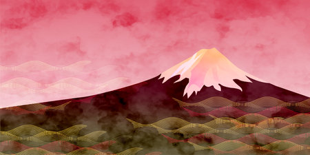 Fuji Autumn Background Leaves Leaves Autumn Backgroundのイラスト素材