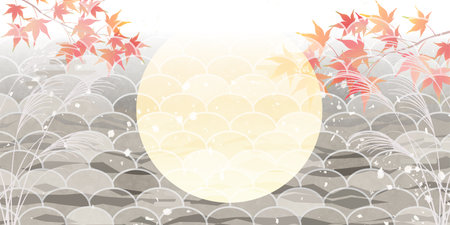 Otsukimi Fifteen Nights Autumn Backgroundのイラスト素材