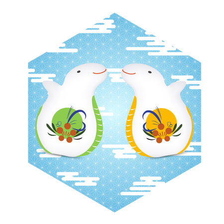 Snake New Year's card Chinese zodiac Iconsのイラスト素材