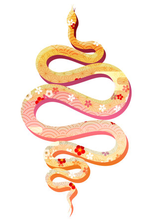 Snake New Year's card Chinese zodiac Iconsのイラスト素材