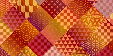 Orange Japanese Pattern Nengajo Background