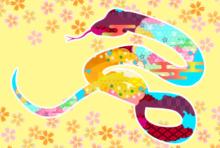 Snake New Year's card Oriental zodiac Backgroundのイラスト素材