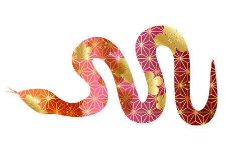 Snake New Year's card Chinese zodiac Iconsのイラスト素材