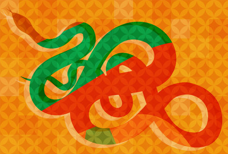 Snake New Year's card Oriental zodiac Backgroundのイラスト素材