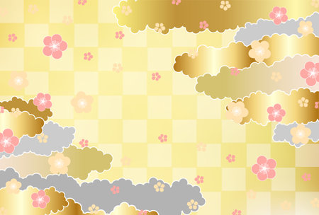 Japanese Pattern Nengajo Ume Backgroundのイラスト素材