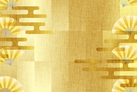 Japanese Pattern Nengajo Gold Backgroundのイラスト素材