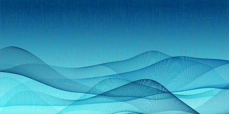 blue wave Japanese paper pattern backgroundのイラスト素材