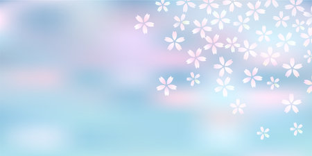 Japanese Pattern Cherry Blossoms Backgroundのイラスト素材