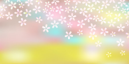 Japanese Pattern Cherry Blossoms Backgroundのイラスト素材