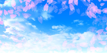 Japanese Pattern Cherry Blossoms Backgroundのイラスト素材