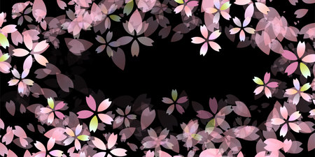 Japanese Pattern Cherry Blossoms Spring Backgroundのイラスト素材